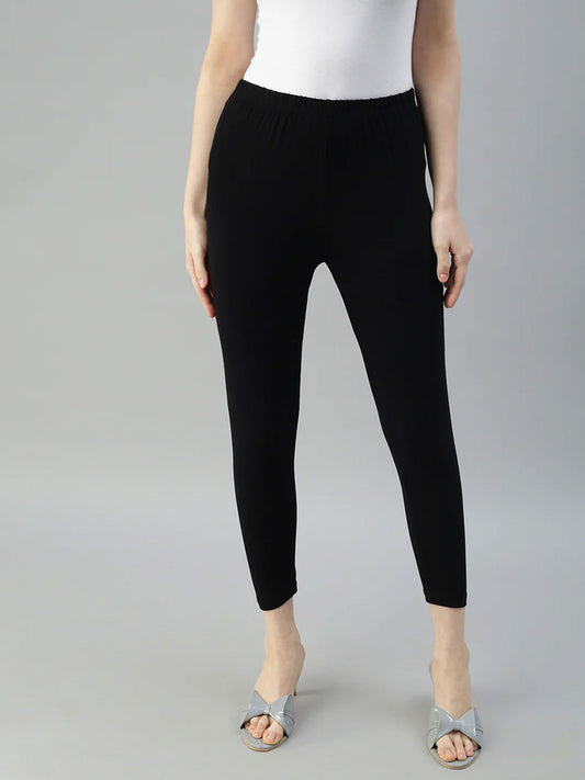 Cuff Length Leggings-Black