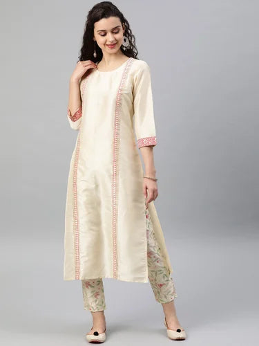 Cream kurta pant